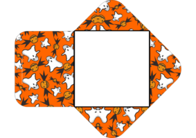 Witchy Halloween Patterned Square Envelope Design png