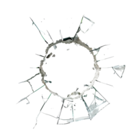 Broken Glass with Sharp Cracks Isolated on Transparent Background png