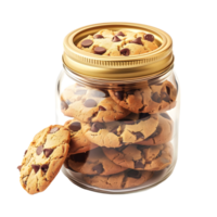 Stacked Chocolate Chip Cookies with Crumbs Isolated on Transparent Background png