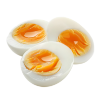Plate of Sliced Boiled Eggs Isolated on Transparent Background png