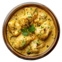 Bowl of Curry with Broccoli and Mushrooms Isolated on Transparent Background png