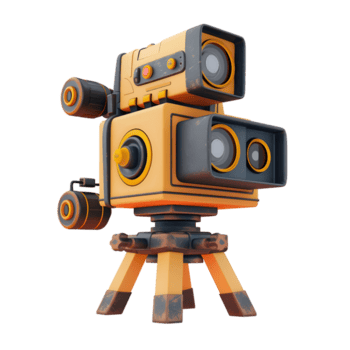 Retro Style Camera with Multiple Buttons Isolated on Transparent Background png