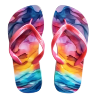 Multicolored Flip-Flops with Foam Sole Isolated on Transparent Background png