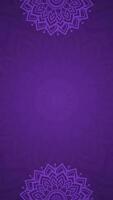 Simple Elegant Dark Purple Subtle Mandala Vertical Looping Animation Background with Intricate Ornamental Accent and Symmetrical Layout video