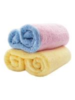 two towels with different colors on a transparent background png