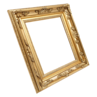 Elegant Golden Frame with Decorative Flourishes Offering a Grand Touch to Your Photos While Enhancing the Aesthetic Appeal of Any Room in Your Home png