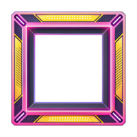Vibrant Neon Colored Picture Frame with Unique Patterns Perfect for Showcasing Your Favorite Photos in a Creative and Stylish Way at Any Event png