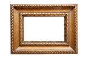 Classic Ornate Wooden Frame with Beautiful Carvings and Decorative Edges Ideal for Framing Special Memories and Adding a Touch of Sophistication to Your Decor png