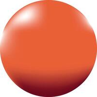 A glossy orange sphere with light reflections and shading giving it a three-dimensional appearance. vector