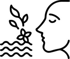 Wanderer halts shore curve soft brine tang drifts nostrils chest blooms subtle haze calms thoughts vector