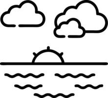 seascape and horizon and clouds vector