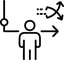 Role play trader floats bright void choosing perfect market timing capturing profits amid silent horizons vector
