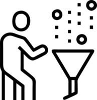 Researcher sifts data cluster muted hues shimmer chest eases quiet waves reveal hidden patterns stable result emerges vector