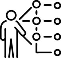 Leader stands matrix panel slight rays highlight nodes chest expands subtle synergy condenses stable calm emerges vector