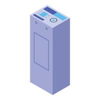 Modern public phone booth providing communication services in isometric view vector