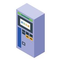 Payment terminal processing contactless bank cards with nfc technology vector