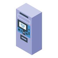 Atm cash machine showing payment terminal processing transaction vector