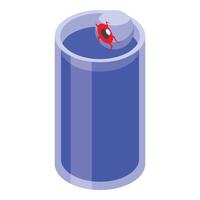 Glass of purple potion with floating eyeball for halloween party vector