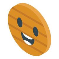 Grilled food with smiling face expressing happiness and joy vector