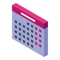 Wall calendar displaying important dates and appointments in isometric view vector