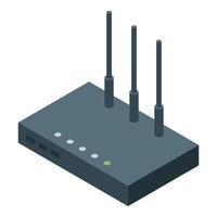 Wireless router providing internet network access with three antennas vector