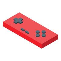 Red retro gamepad controller representing gaming and entertainment vector
