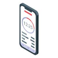 Smartphone showing time and progress bar on screen vector