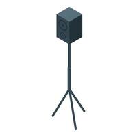 Professional monitor speaker standing on tripod stand for sound recording and playback vector