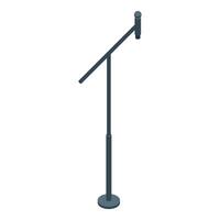 Modern floor lamp standing with tilted shade providing soft illumination vector