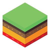 Soil layers showing different ground textures representing earth cross section geology vector