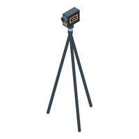 Modern digital camcorder standing on tripod for recording blog vector