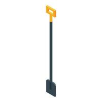 Gardening shovel with yellow handle on white background isometric view vector
