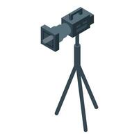 Professional camcorder on tripod recording an event vector