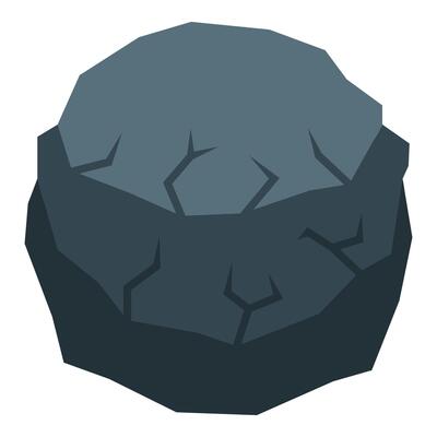 Large dark gray rock with cracks illustrating geology concepts