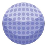 Golf ball sphere showing hexagonal dimples pattern for aerodynamics vector