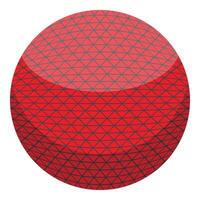 Red sphere showing intertwined triangles creating geometric design vector