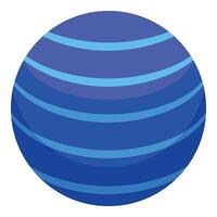 Blue planet neptune rotating showing stripes, solar system vector