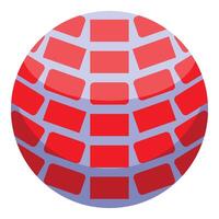 Red brick sphere rotating in space representing global network vector