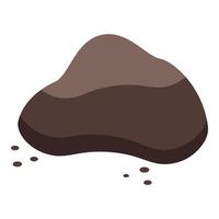 Ground coffee beans forming small mountain with scattered granules vector