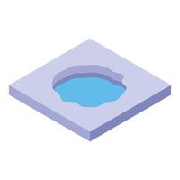 Isometric ice hole with water showing climate change vector