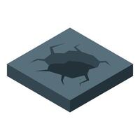 Earthquake creating a hole in the ground vector