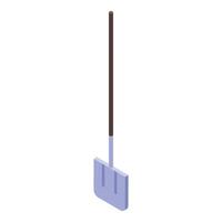Snow shovel with wooden handle for removing snow isometric view vector
