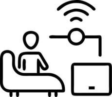 hospital environment remote monitoring distant checks wireless sensors digital alerts real time data proactive care minimal disruption patient ease vector