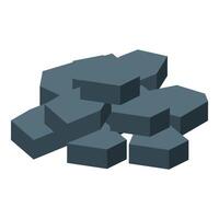 Pile of coal representing fossil fuel energy source vector