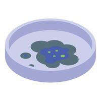 Petri dish showing growing bacteria and virus in laboratory experiment vector
