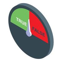 True false meter showing facts check result vector
