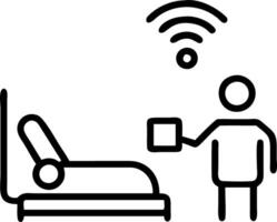 hospital environment modernization smart devices wireless monitoring automated beds streamlined workflows updated technology refined processes vector