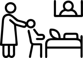 hospital environment for long term care stable furniture memory cues home like elements routine schedules safe familiarity gentle pace restful vector