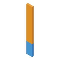 Vertical divided bar chart representing market share or target achievement vector