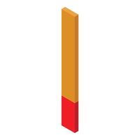 Vertical bar graph showing partial progress in isometric view vector